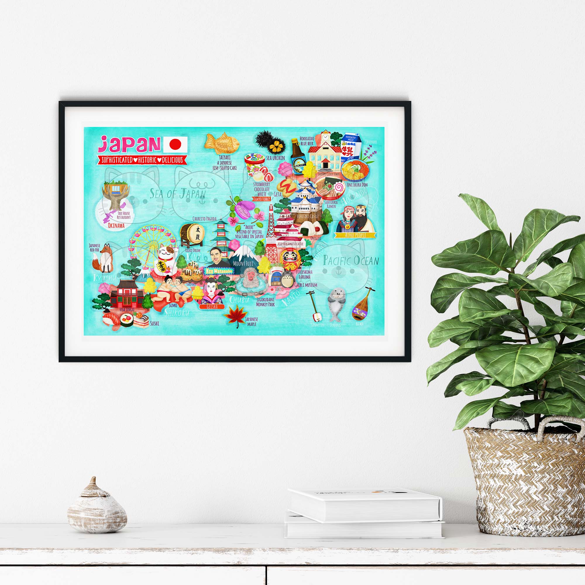 Japan map poster