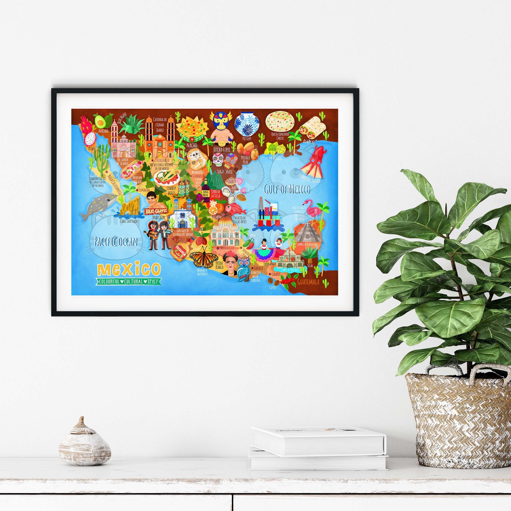 Mexico map poster