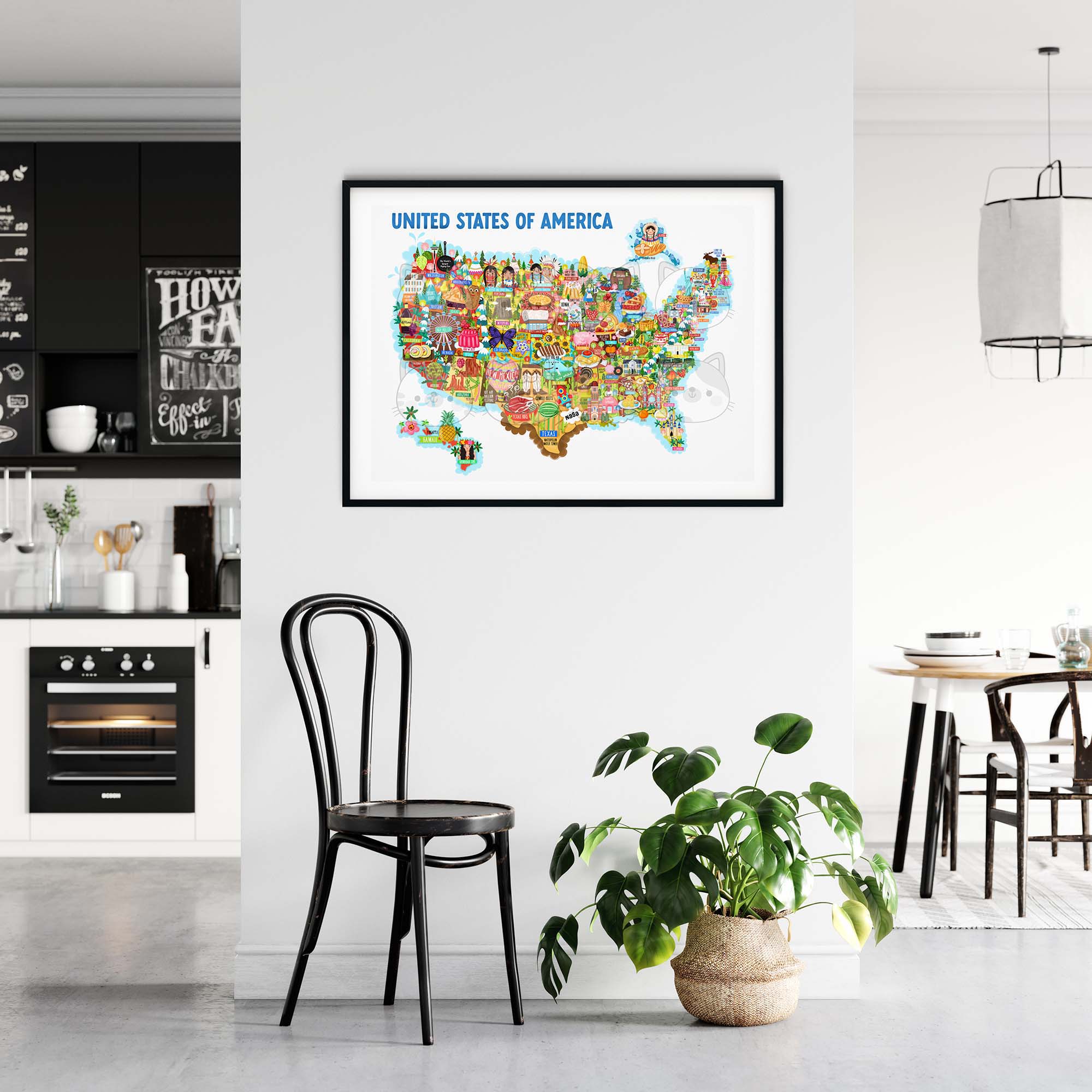 USA map poster