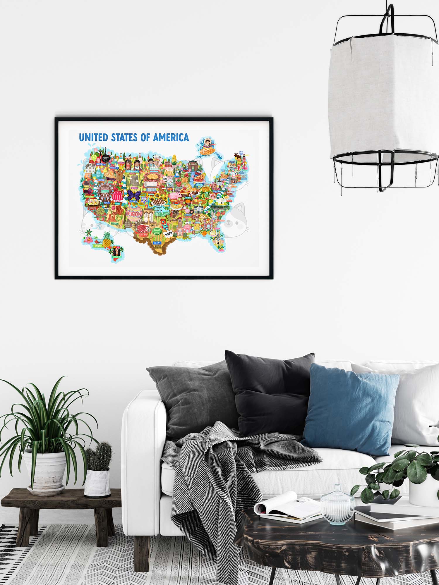 USA map poster
