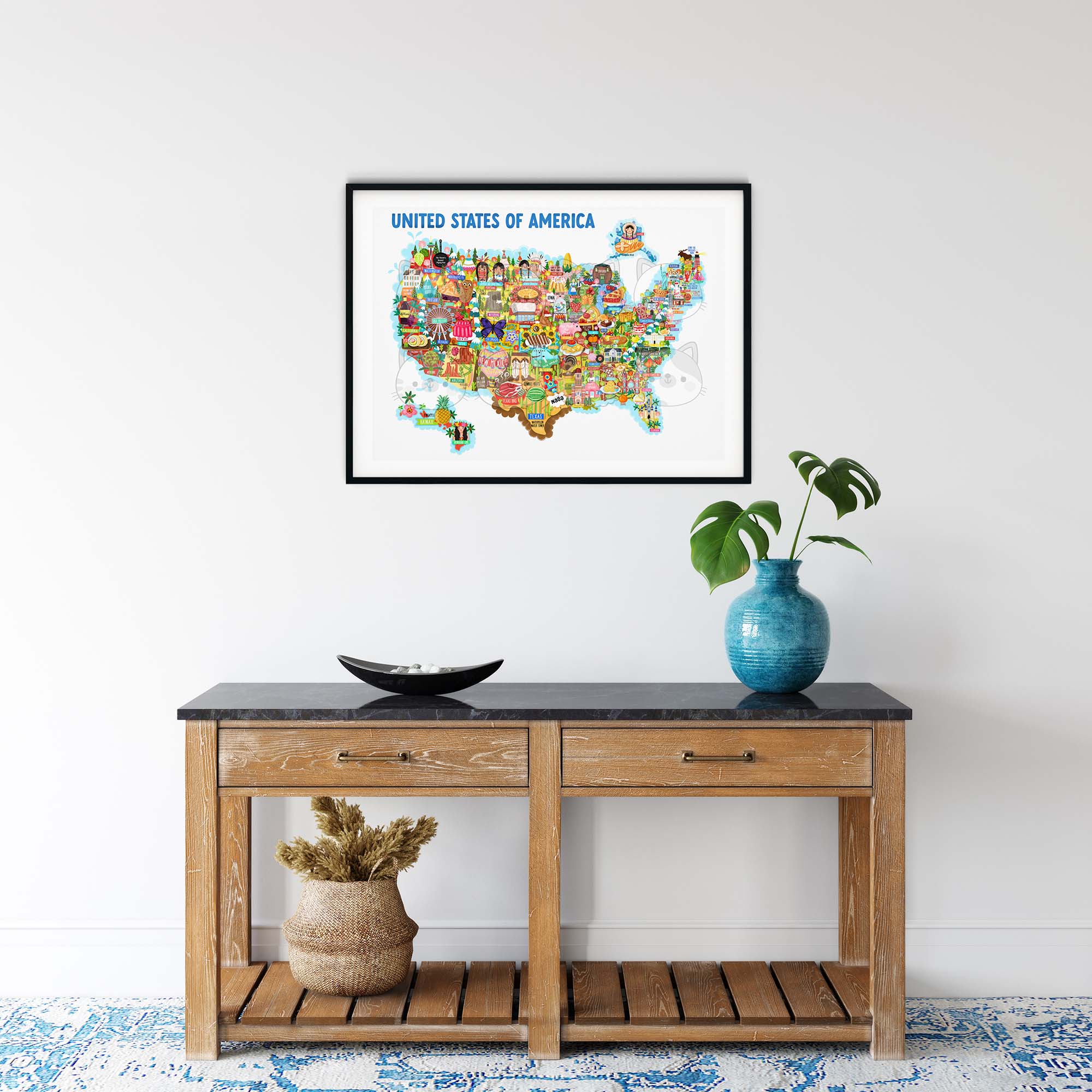 USA map poster