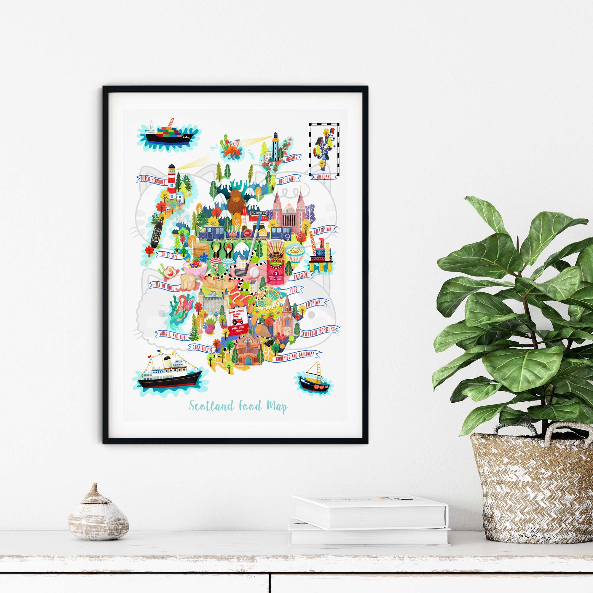 Scotland Food Map Poster