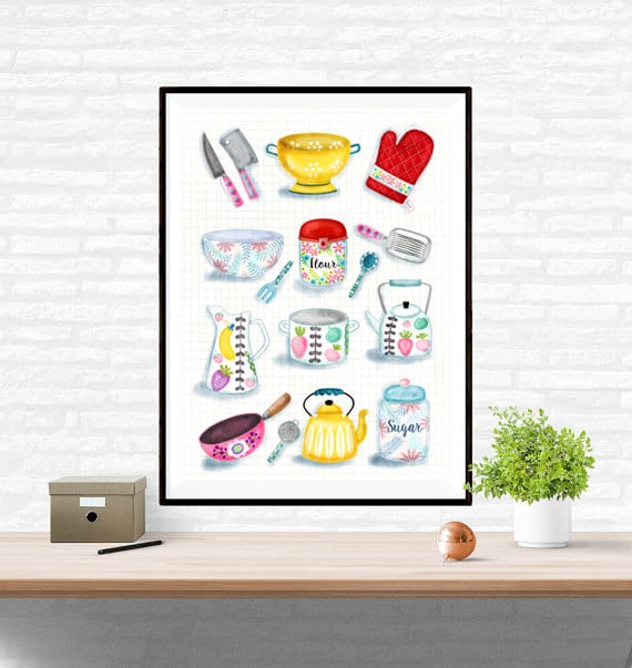 Beautiful Kitchenware Poster