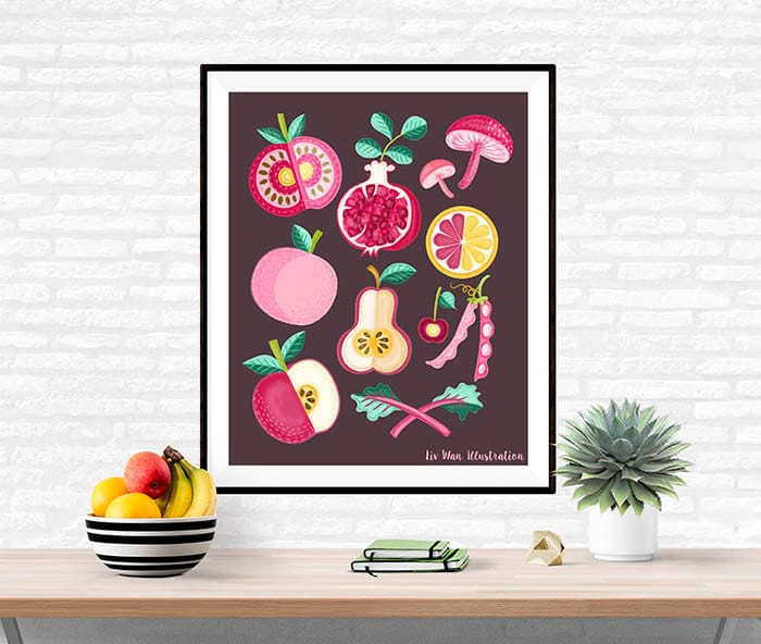 pink food poster