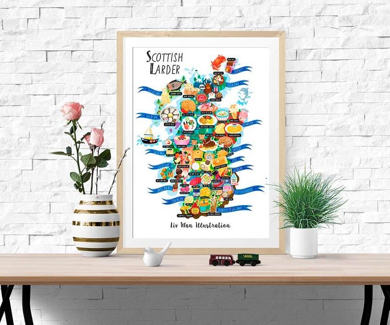 Scottish Larder Food Map Poster