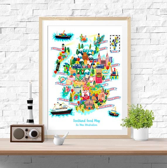 Scotland Food Map Poster