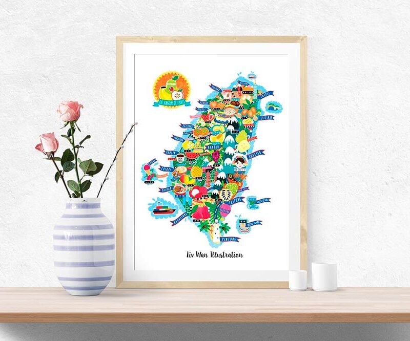 Taiwan Fruit Map Poster