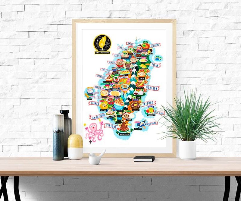 Taiwan Street Food Map Poster