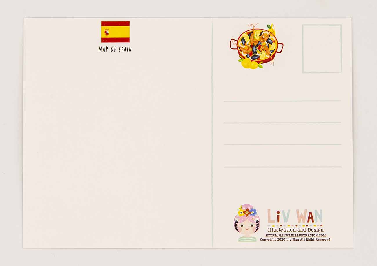 Spain Postcard Map
