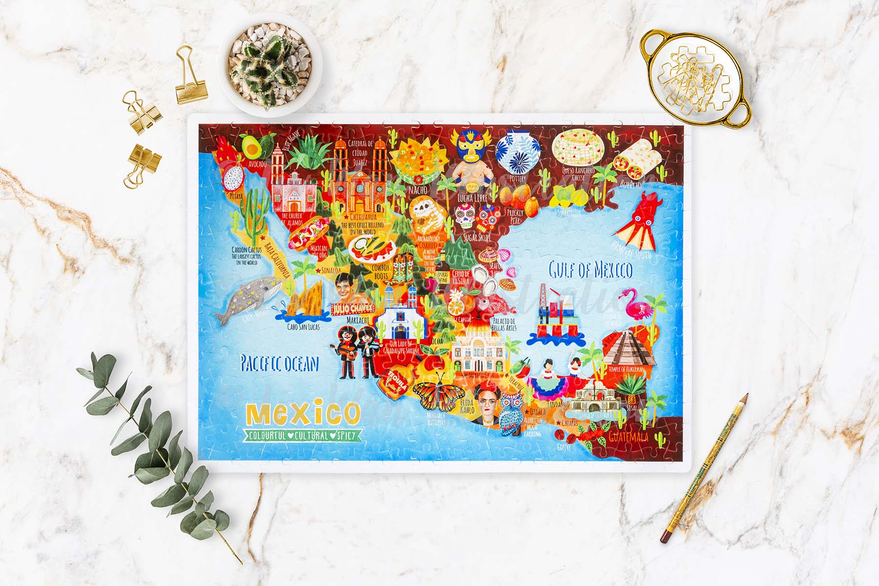 Mexico map jigsaw puzzle