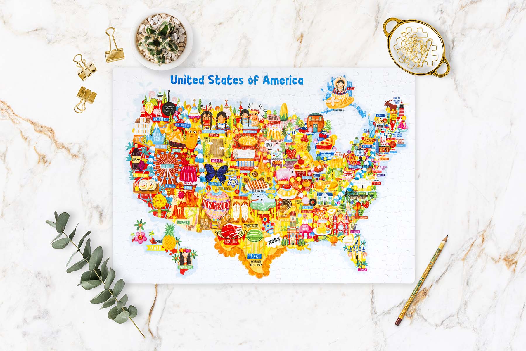 USA map jigsaw puzzle