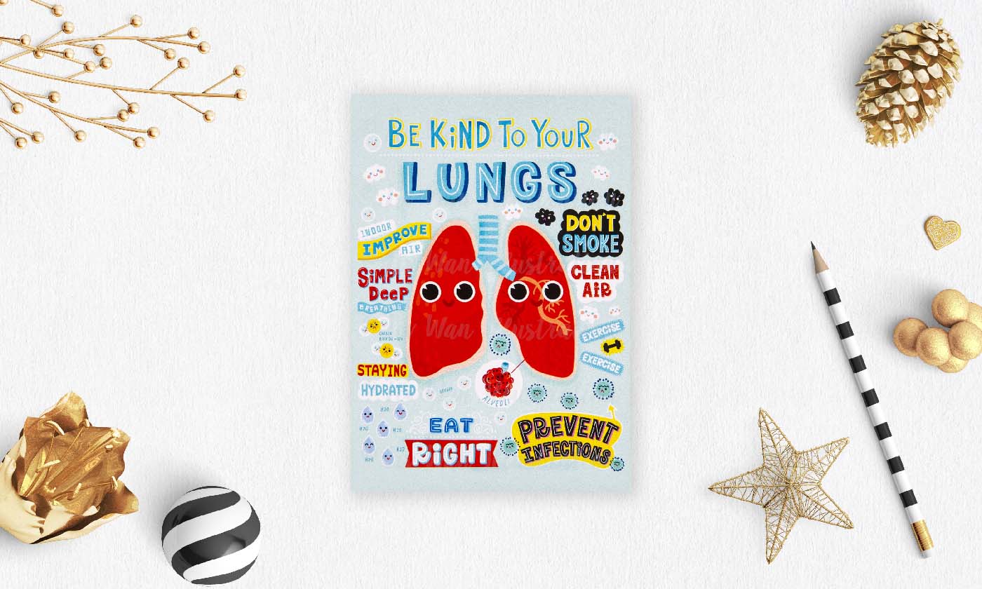 Be Kind to Your Lungs Postcard