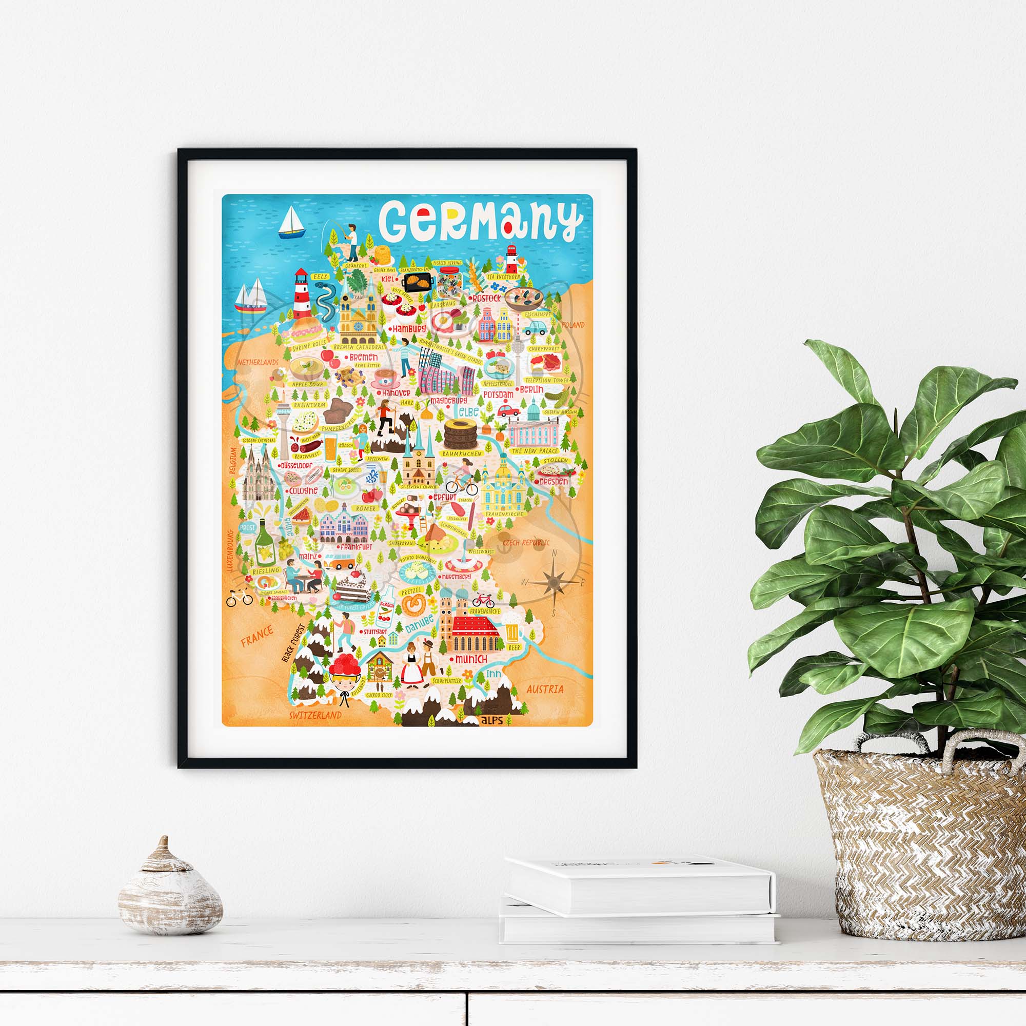 Germany map poster