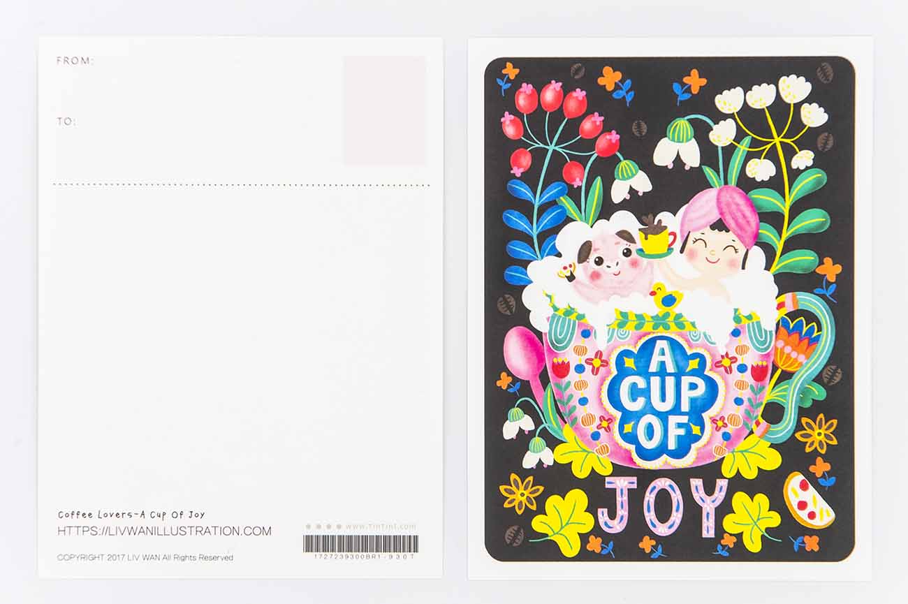 a cup of joy postcard
