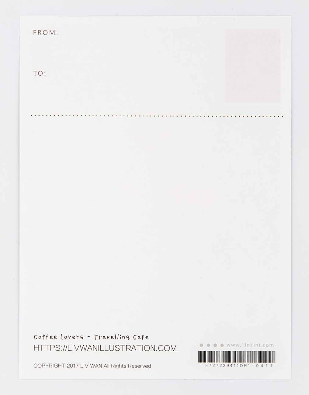 travelling cafe coffee lovers postcard