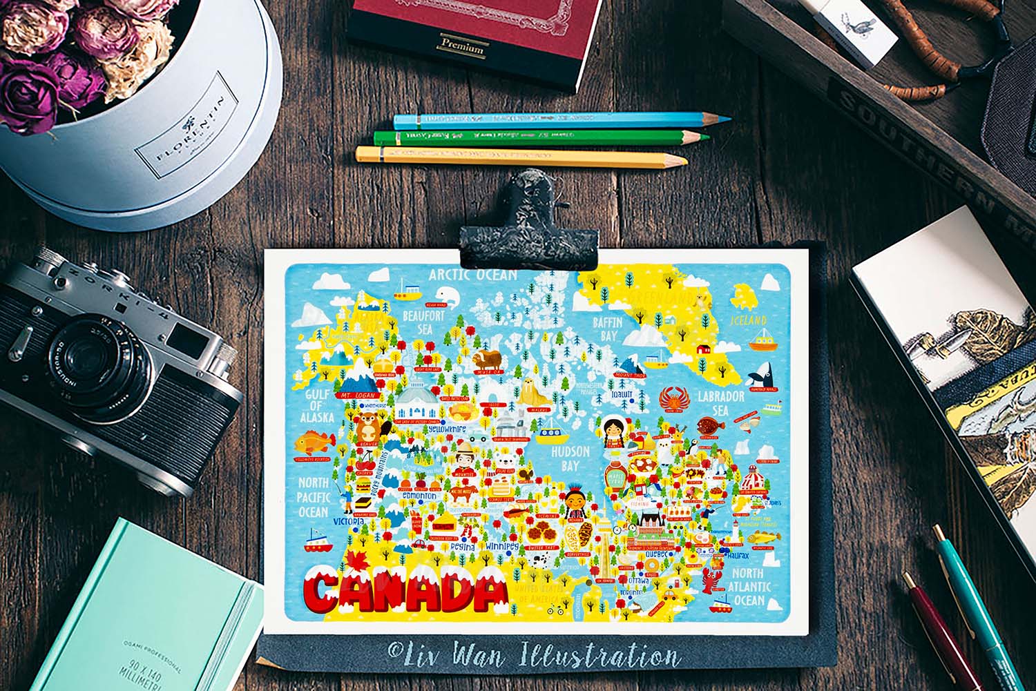 Canada map postcard