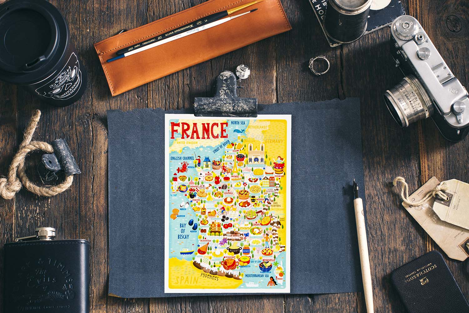 France Map Postcard