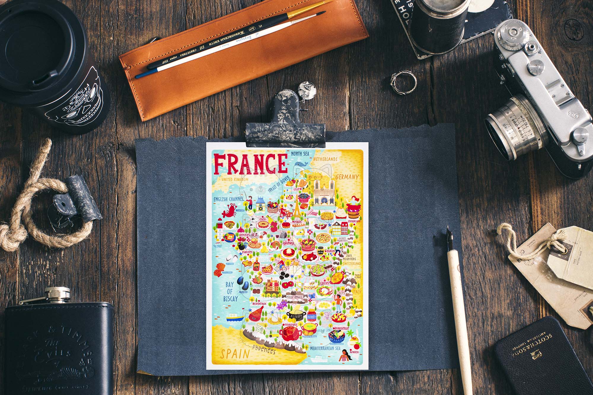 France map postcard