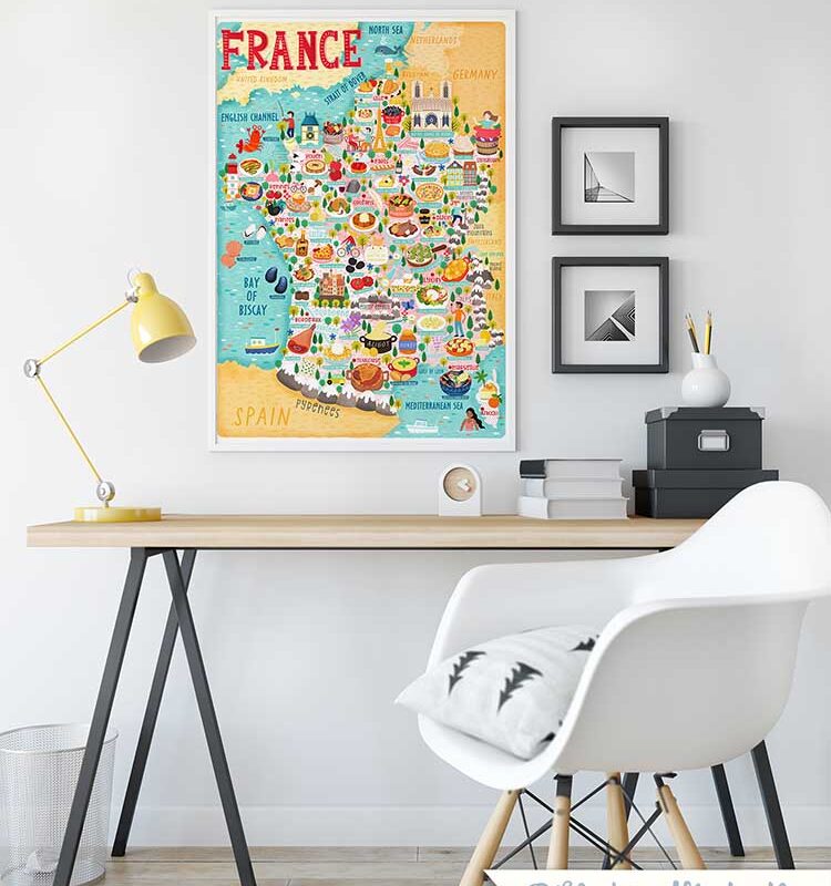 France Map Poster