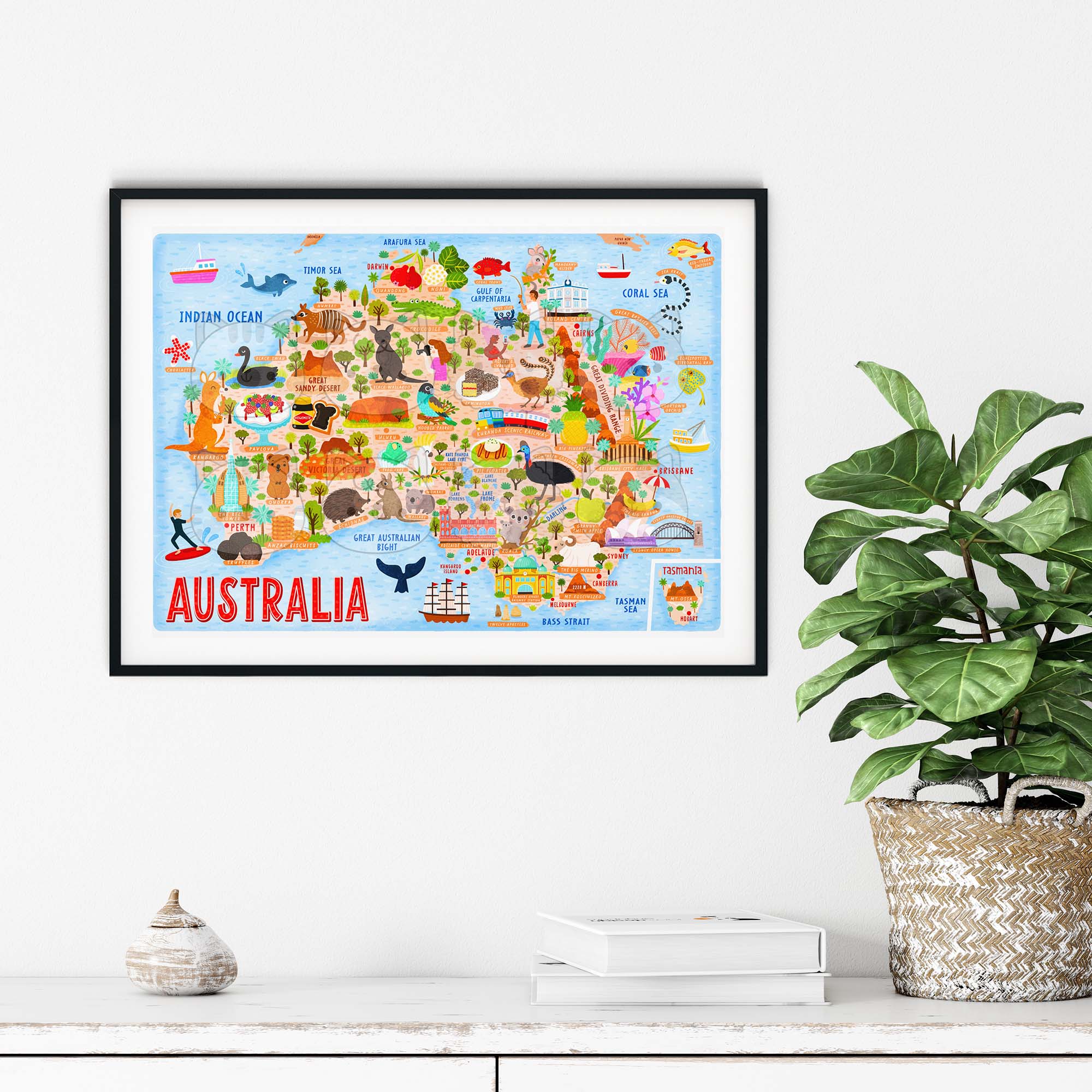Australia map poster