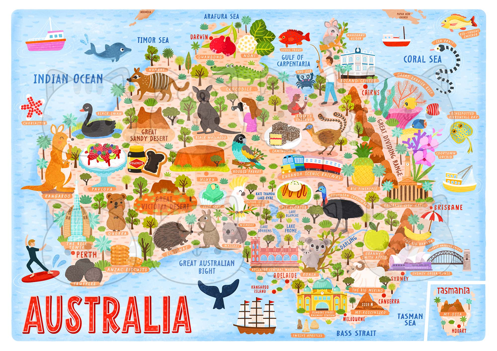 Australia map poster