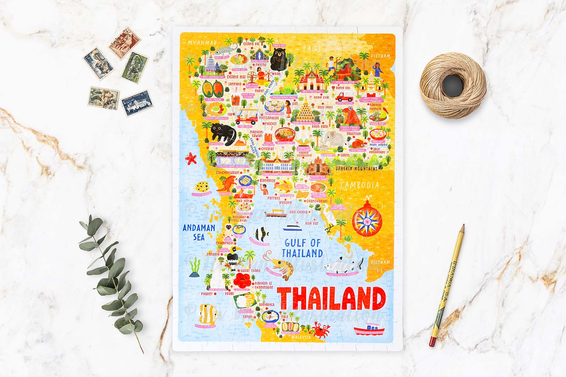 Thailand map jigsaw puzzle