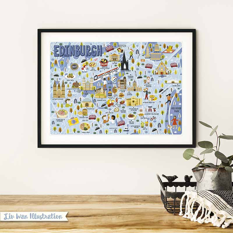 edinburgh map poster