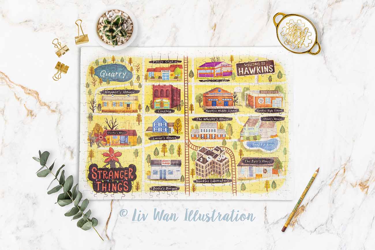 stranger things map jigsaw