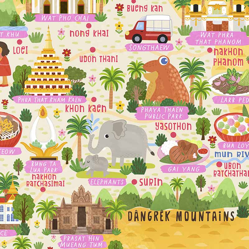 thailand map illustration