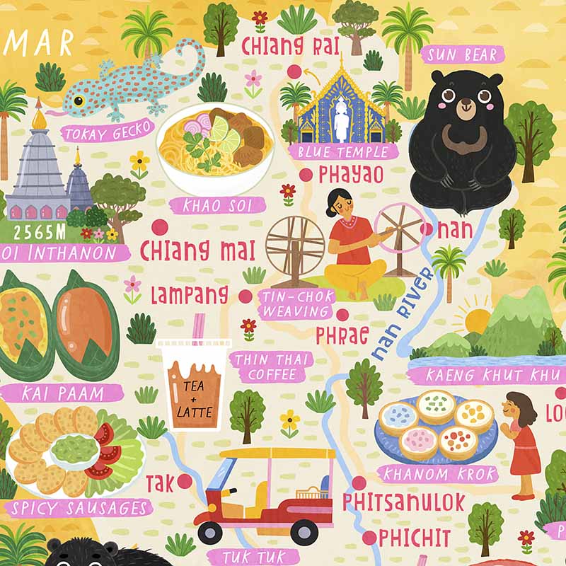 thailand map illustration