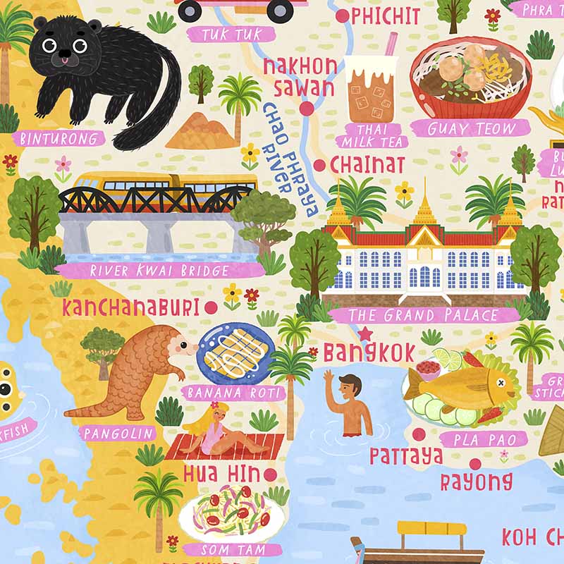 thailand map illustration