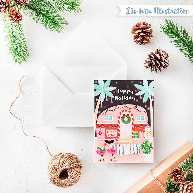 happy holiday xmas card