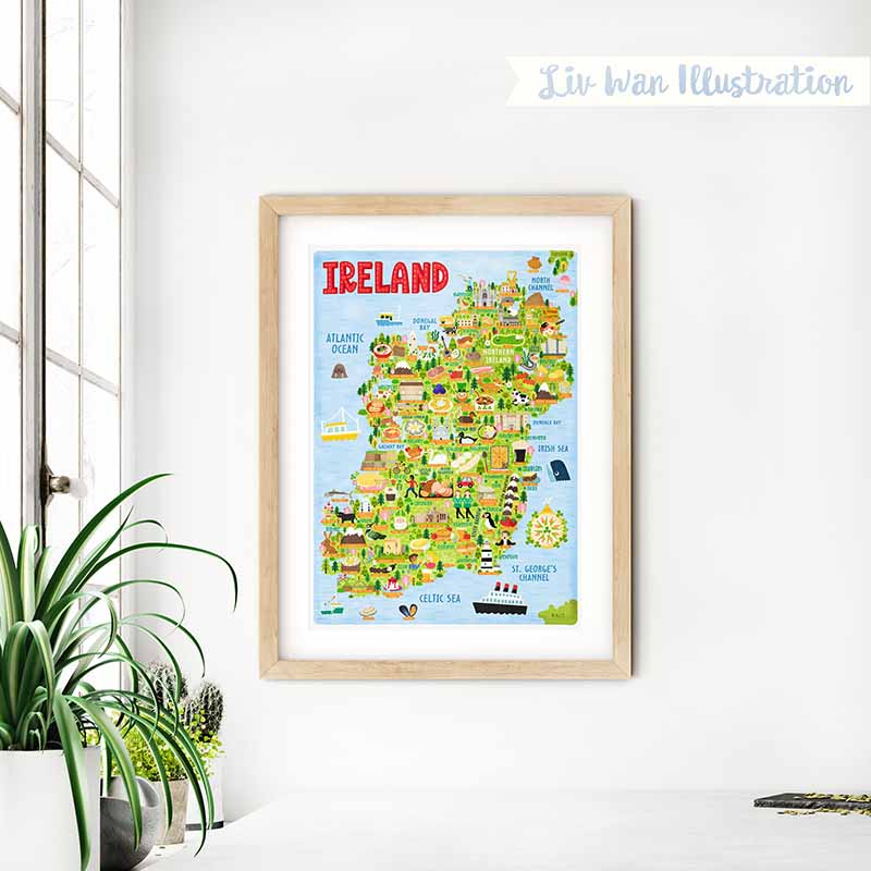 ireland map poster