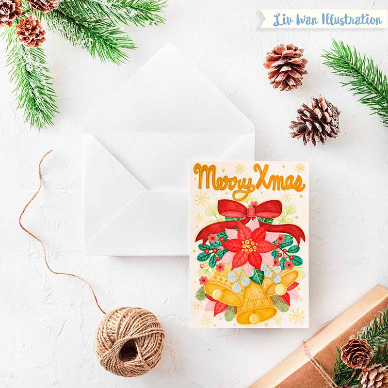 merry xmas jingle bells xmas card