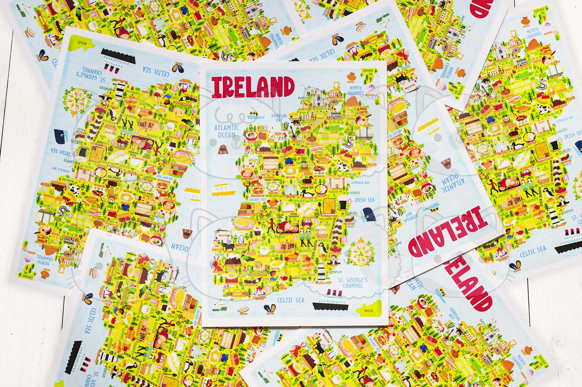 Ireland map postcard