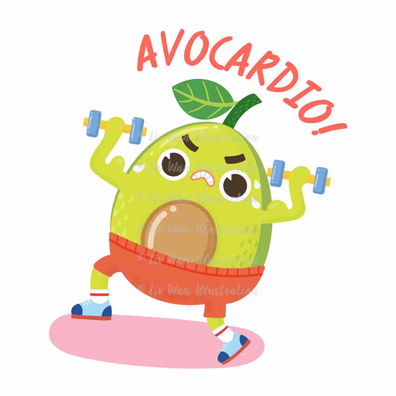 avocardio food pun sticker
