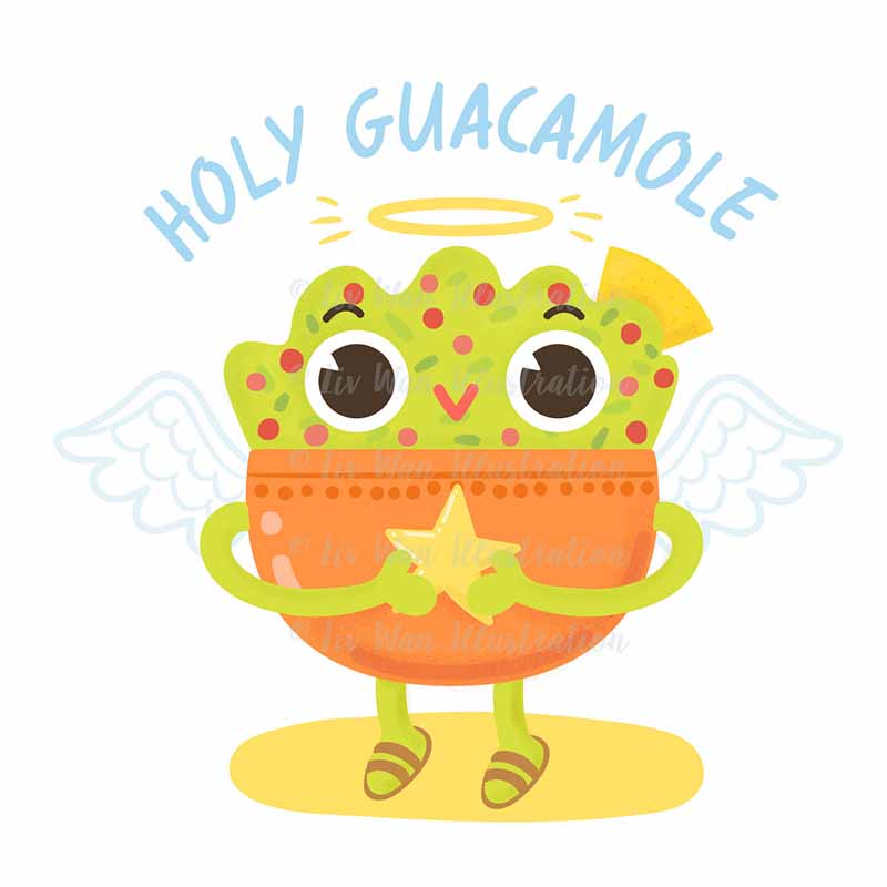 Holy Guacamole Food Pun Sticker