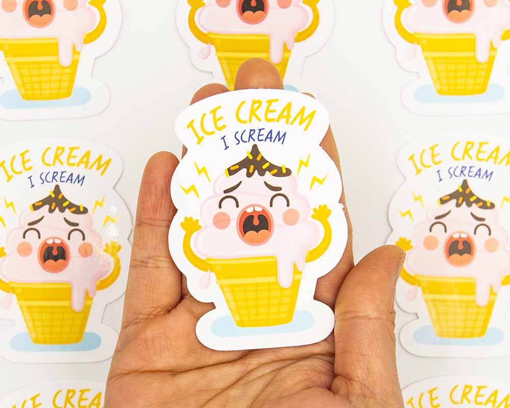 Ice Scream Food Pun Sticker