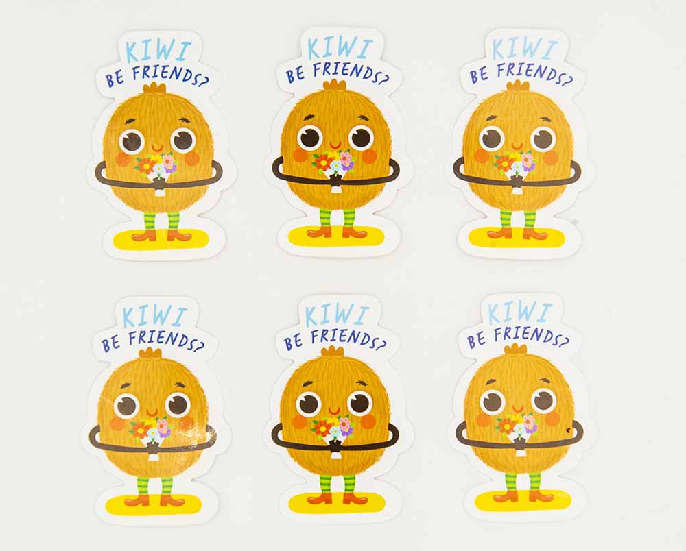 Kiwi Be Friends Food Pun Sticker
