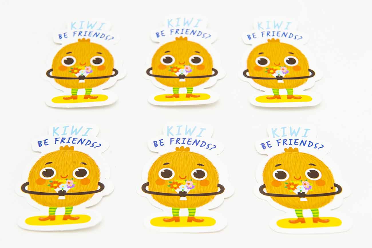 Kiwi Be Friends Food Pun Sticker