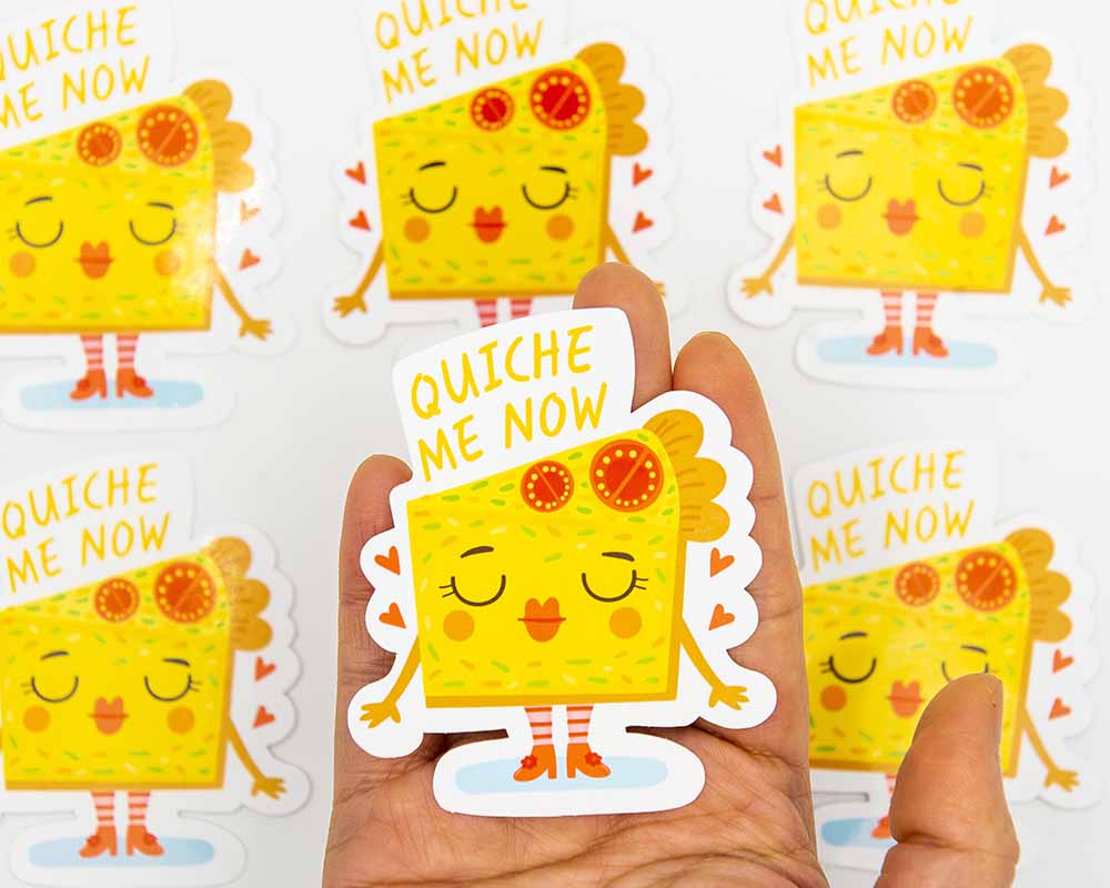 Quiche Me Now Food Pun Sticker