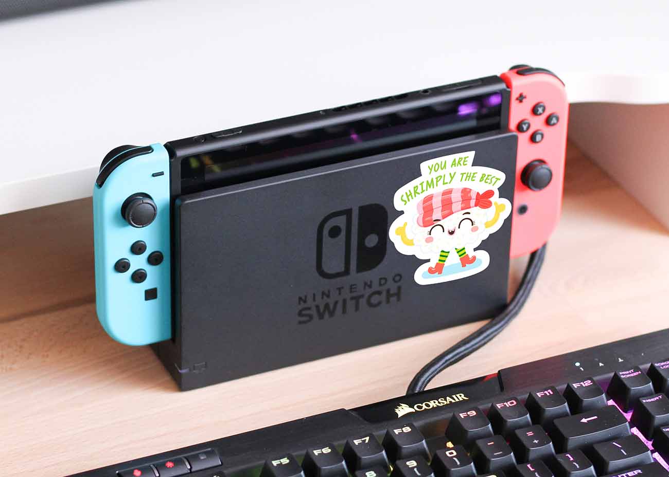 Shrimply The Best Food Pun Sticker