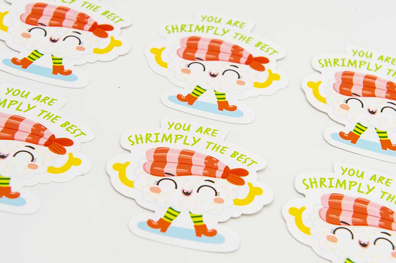 Shrimply The Best Food Pun Sticker