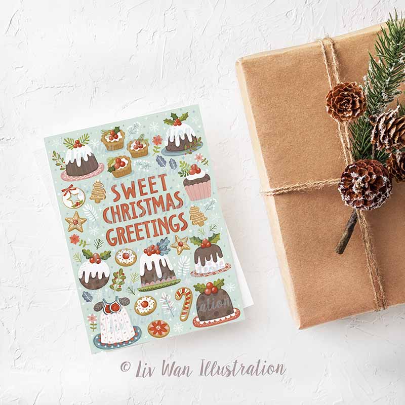 Sweet Christmas Greetings Postcard