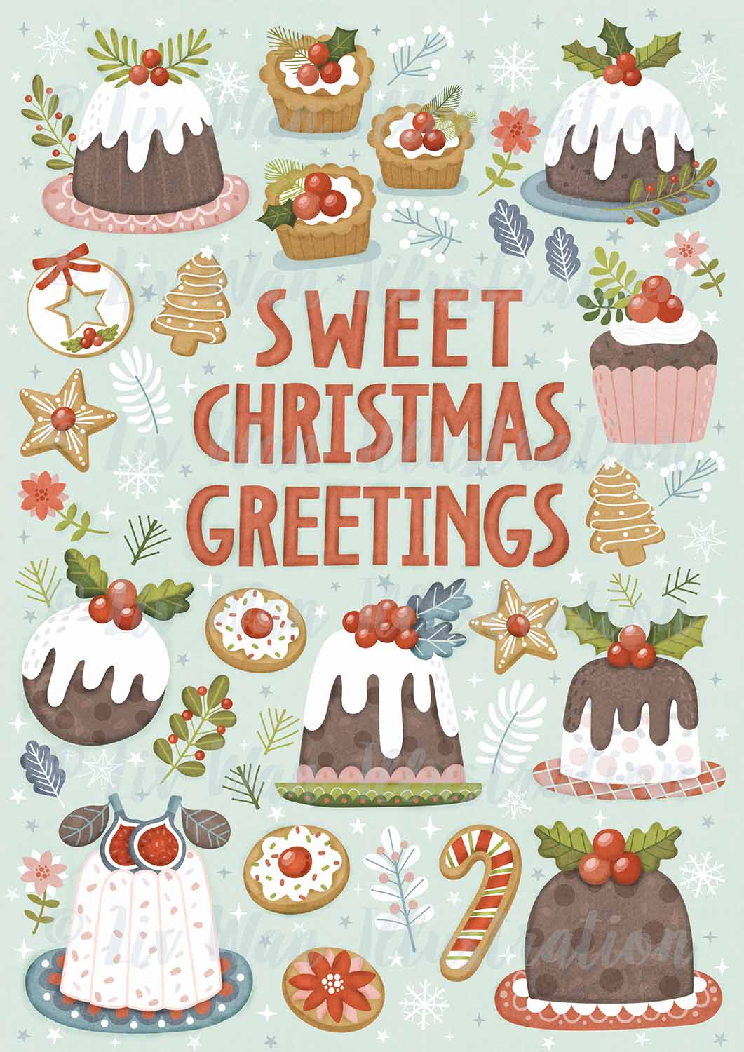 Sweet Christmas Greetings Postcard