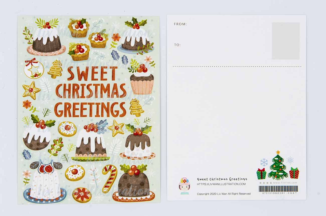Sweet Christmas Greetings Postcard