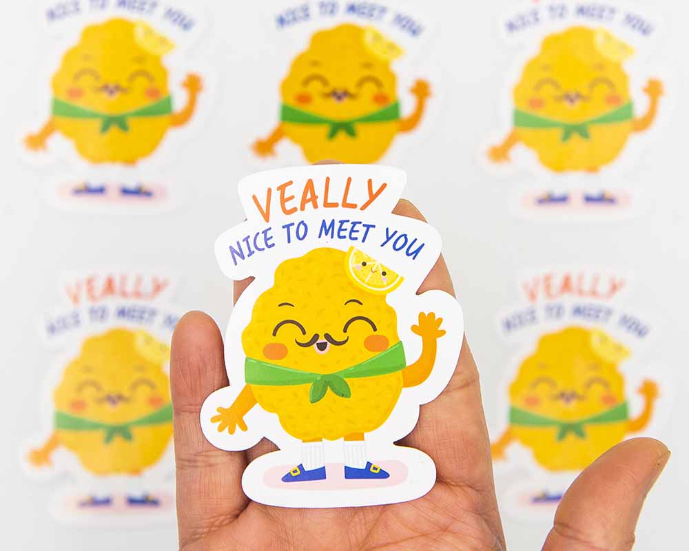 Veally Nice To Meet You Food Pun Sticker