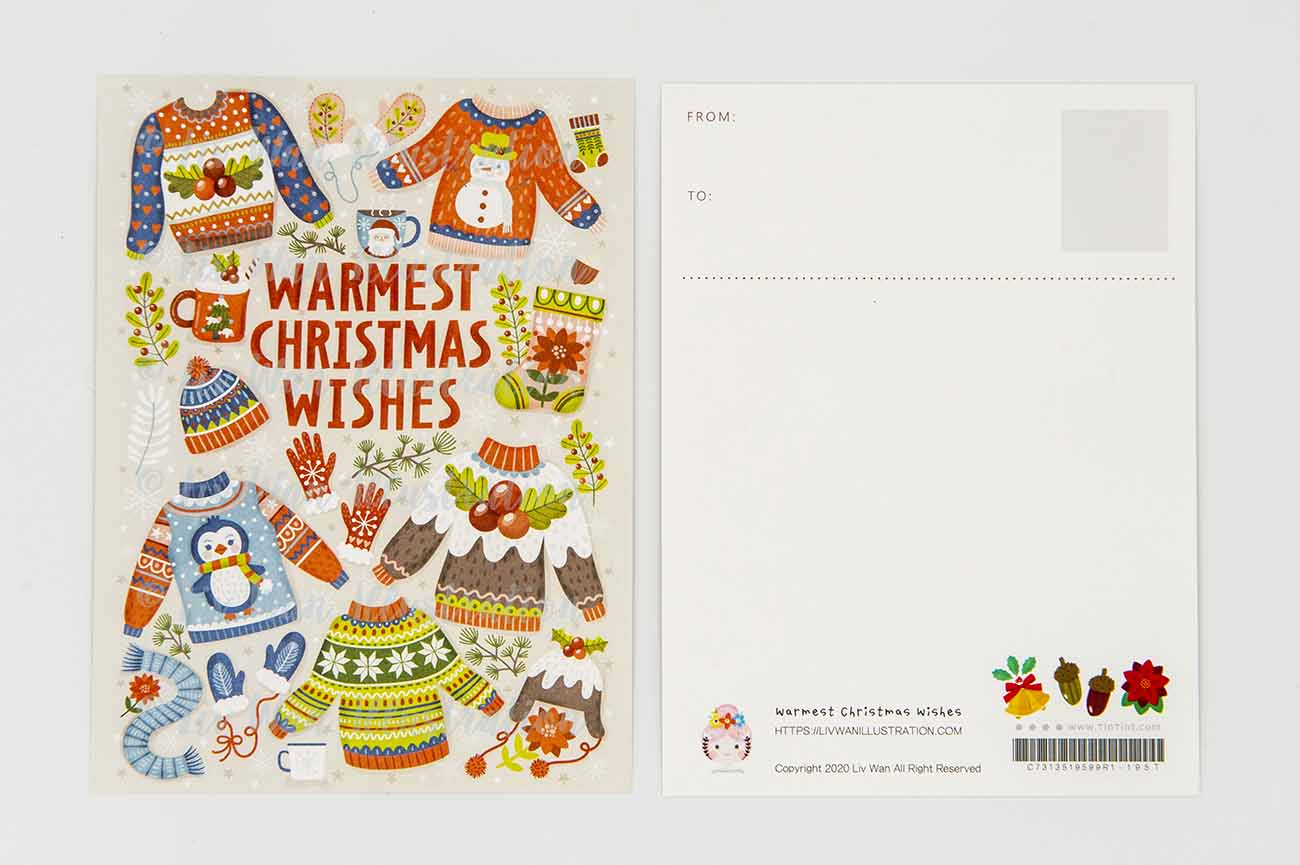 Warmest Christmas Wishes Postcard