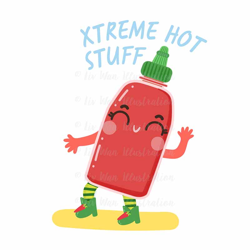 Xtreme Hot Stuff Food Pun Sticker