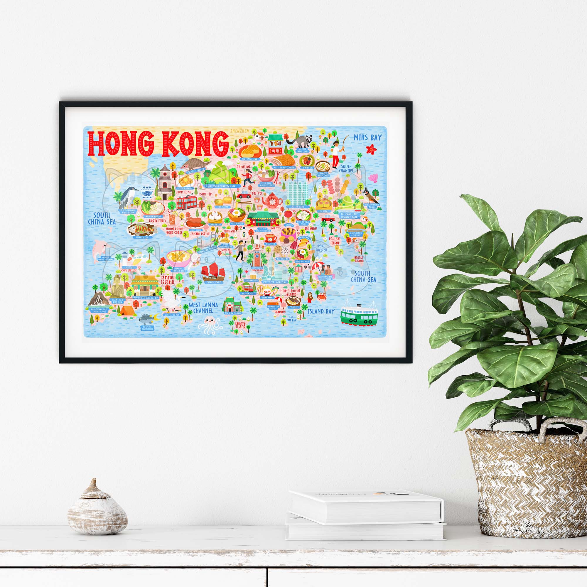 Hong Kong Map Poster